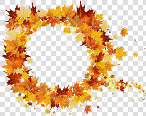 Fall Leaf Border Png   Transparent Fall Wreath Clipart  Png Download