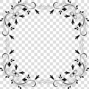 Floral  Flowers  Flourish  Decorative  Ornamental   Black And White Flower Design Border  HD Png Download