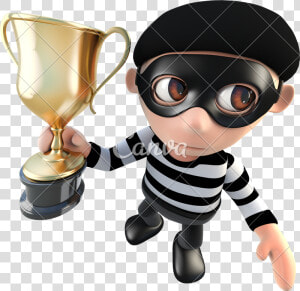 Clip Art Cartoon Trophy   Funny Shopping Basket  HD Png Download