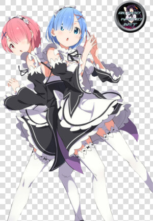 Re Zero Rem Ram Render By Bloodakenoart dbxcs4i   Rem And Ram Transparent  HD Png Download