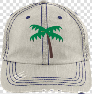 Palm Tree Emoji 6990 Distressed Unstructured Trucker   Baseball Cap  HD Png Download