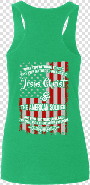 Jesus Christ And The American Soldier Tank Tops Apparel   Active Tank  HD Png Download