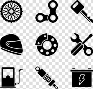 Motorcycle Icons Free Vector   Motor Bike Parts Clipart Png  Transparent Png