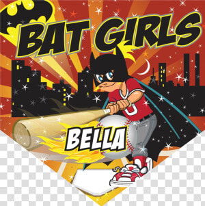 Bat Girls Home Plate Individual Team Pennant   Softball Batgirls  HD Png Download