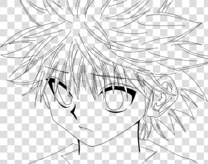 Killua Transparent Black And White   Line Art  HD Png Download