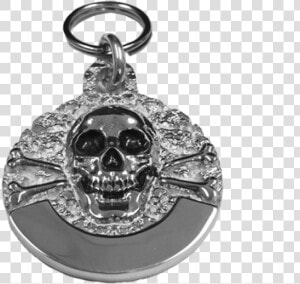 Medium Skull  amp  Cross Bone Tag Sterling Silver   Locket  HD Png Download