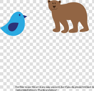 Bear And Bird Clip Art   Animales Tiernos En Caricatura  HD Png Download