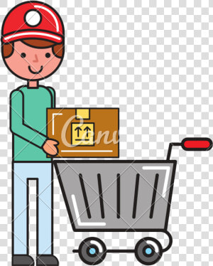 Customer Clipart Customer Shopping   Transparent Cartoons   Customer Cart Shopping Cartoon  HD Png Download