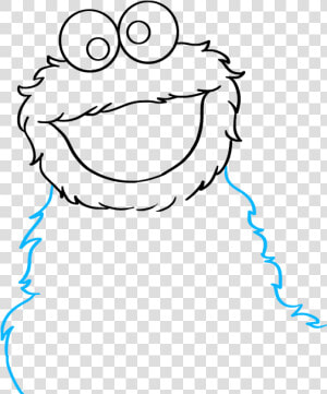 How To Draw Cookie Monster From Sesame Street   Draw The Cookie Monster  HD Png Download