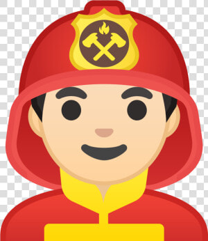 Man Firefighter Light Skin Tone Icon   Firefighter Emoji Png  Transparent Png