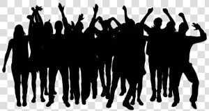 Crowd Silhouette Transparent   Silhouette Crowd Of People  HD Png Download