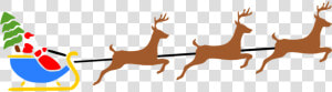 Santa  Christmas  Reindeer  Flying  Gifts  Recreation   Santa Sleigh With Reindeer Clipart  HD Png Download