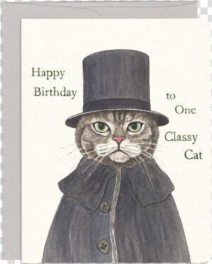 Shercat Holmes Cat In A Hat Birthday Greeting Card   Cat Birthday Card  HD Png Download