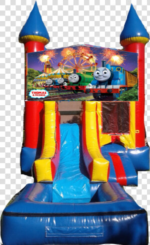 Water Slide Castle Combo Front Jumper Thomas The Train   Minecraft Waterslide Bounce House  HD Png Download