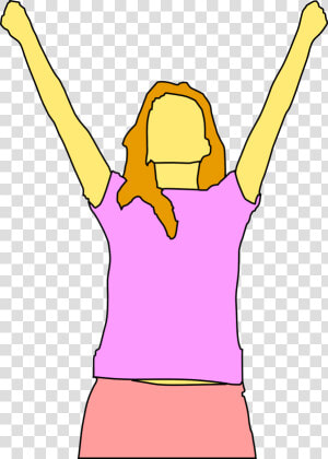 Woman  Happy  Girl  Lady  Hands Raised  Exercises   Person Raising Hands Clipart  HD Png Download