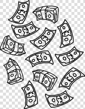 Money Dollars Raining Free Picture   Falling Money Clipart Black And White  HD Png Download