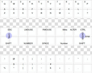 Default Layout   Butterstick Keyboard  HD Png Download