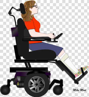 Grandma Clipart Wheelchair   Cerebral Palsy Power Wheelchair  HD Png Download