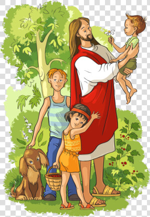 Transparent Baby Jesus Clipart   Jesus With Children Clipart  HD Png Download