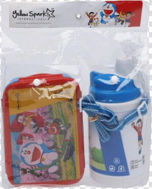 Unisex Doraemon Lunch Box And Water Bottle Combo Set   Baby Toys  HD Png Download