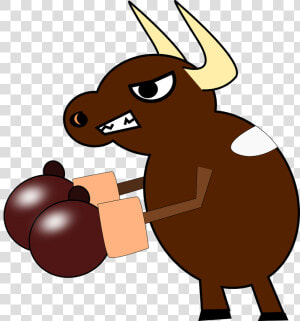 Clipart Animations Free Graphics   Cow With Boxing Gloves  HD Png Download