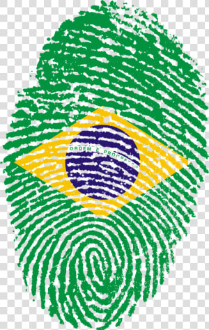 South America Visa Brazil Passport Stamp   Brazil Flag Fingerprint  HD Png Download