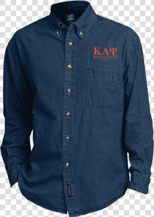 Kappa Alpha Psi Long Sleeve Denim Shirt   Long sleeved T shirt  HD Png Download