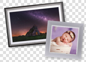 2 Framed Fine Art Deckled Edge Prints Of A Baby Girl    Picture Frame  HD Png Download