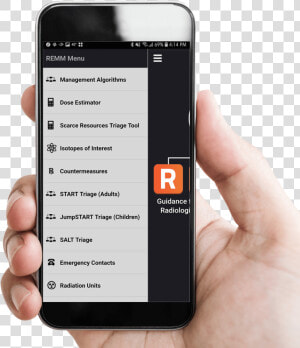 Hand Holding A Mobile Phone With Remm App Displaying   Mobile Phone White Screen  HD Png Download