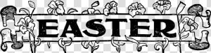 Easter Text Banner Clip Arts   Easter Banner Black And White  HD Png Download