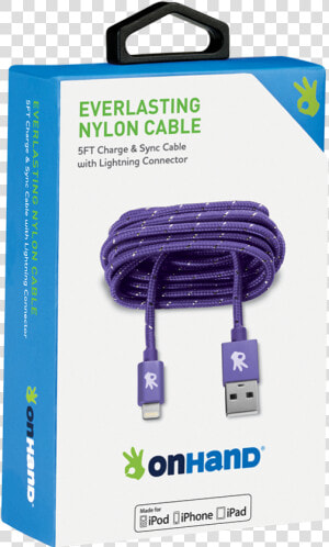 Lightning Purple Everlasting Nylon Cable Data Zoom   Lightning  HD Png Download