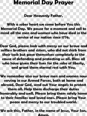 Poem For Memorial Day  HD Png Download