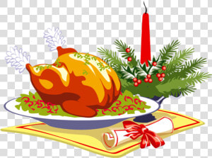 Christmas Lunch For Ldc Clients   Christmas Dinner Clipart Free  HD Png Download