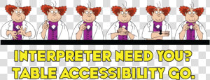 Professor Max Signs  Interpreter Need You Accessibility   Cartoon  HD Png Download