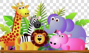 Baby Animal Cartoon   Cute Zoo Animals Clipart  HD Png Download