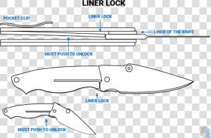 Liner Lock Knife Infographic   Types Of Pocket Knives  HD Png Download