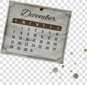 Calendario Vintage Diciembre   Paper  HD Png Download