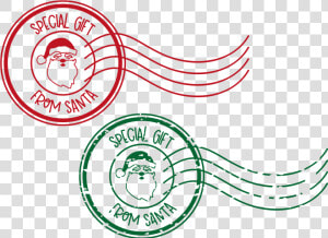 Santa Stamp Svg Free   North Pole Stamp Png  Transparent Png