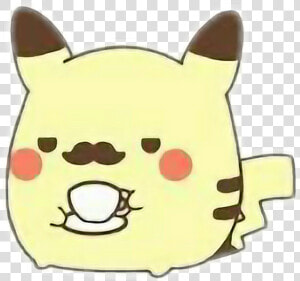  pikachu  bigote  cafe   Pikachu Moustache  HD Png Download