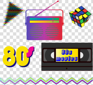 Colorful Graphic Art Featuring The 80s  HD Png Download