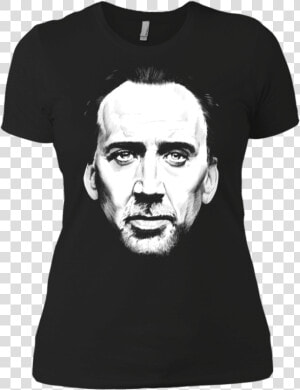 Nicolas Cage Face Ladies Premium T shirt   Illustration  HD Png Download