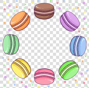 Macaroon Cute Colorful Rainbow Dots Frame Clipart    HD Png Download