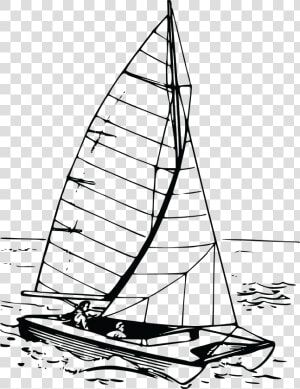 Waves Clipart Sailboat   Catamaran Boat Drawing  HD Png Download