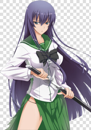 Highschool Of The Dead Purple Haired Girl  HD Png Download