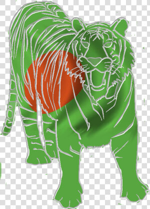 Bengal Tiger Bangladeshi Flag  HD Png Download