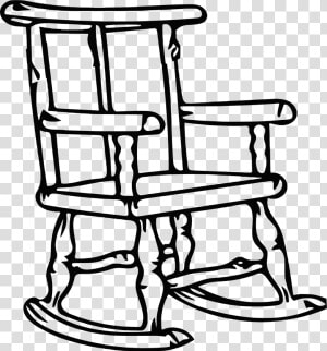 Clipart Chair Outline   Rocking Chair Clipart Black And White  HD Png Download