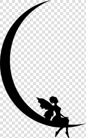 Fairy Resting On Moon   Crescent Moon And Fairy  HD Png Download