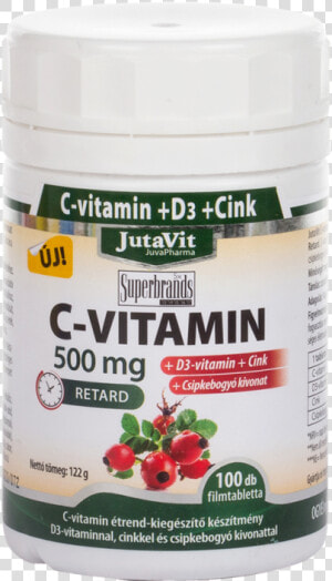 Jutavit C vitamin 500 Mg Csipkebogyó D3 Cink Retard   Jutavit  HD Png Download