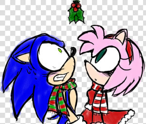 Mistletoe     By Sonicschilidog   Under The Mistletoe   Under The Mistletoe Drawing  HD Png Download