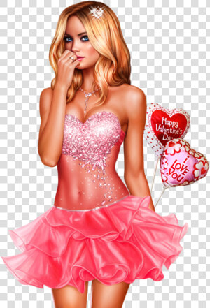 Tube Femme Debout Saint Valentin   Illustration Girl 3d Png  Transparent Png